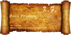 Kali Frigyes névjegykártya